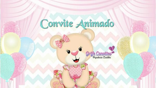 Convite Animado Ursinha Candy