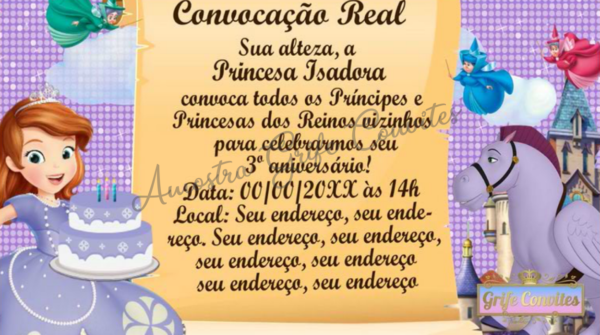 Convite Animado Princesinha Sofia