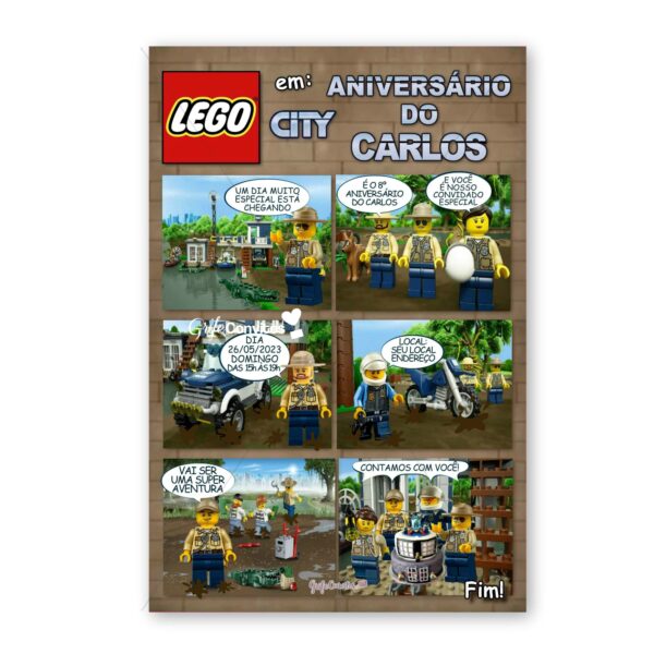 Convite Lego City Aniversário