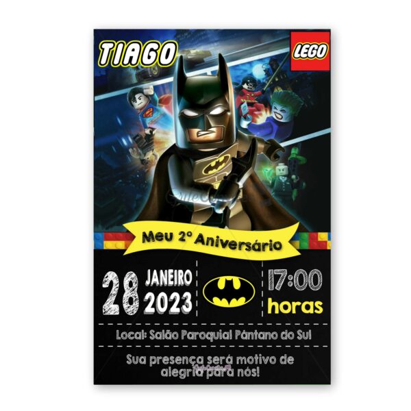 Convite Aniversário Lego Batman Digital